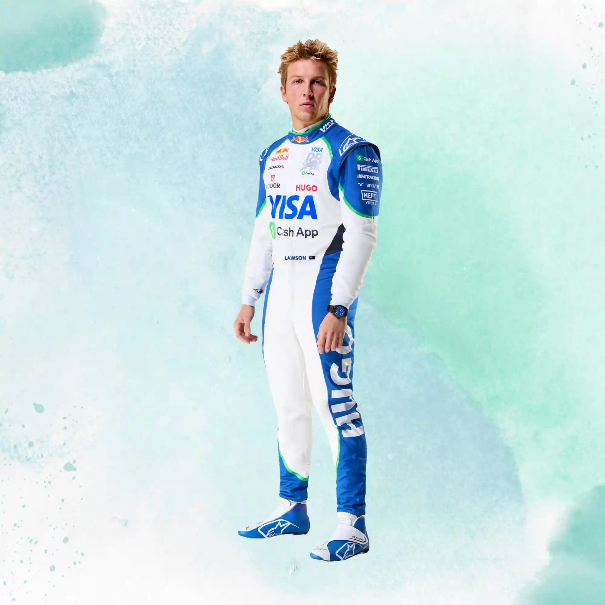 2025 Liam Lawson Visa Cash App RB Formula One Team Replica Racing Suit - view 1