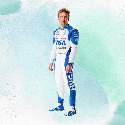 2025 Liam Lawson Visa Cash App RB Formula One Team Replica Racing Suit - view 1