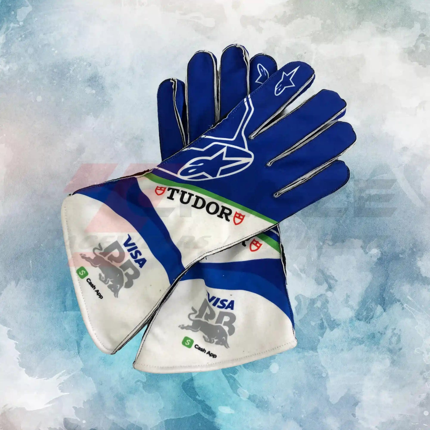 2025 Racing Bulls Visa RB F1 Gloves / New Racing Bulls Visa Cash App RB Replica Race Gloves - view 1