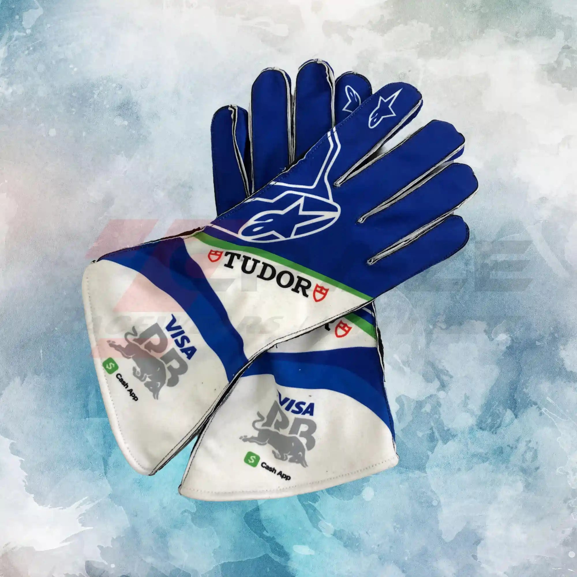 2025 Racing Bulls Visa RB F1 Gloves / New Racing Bulls Visa Cash App RB Replica Race Gloves - view 1