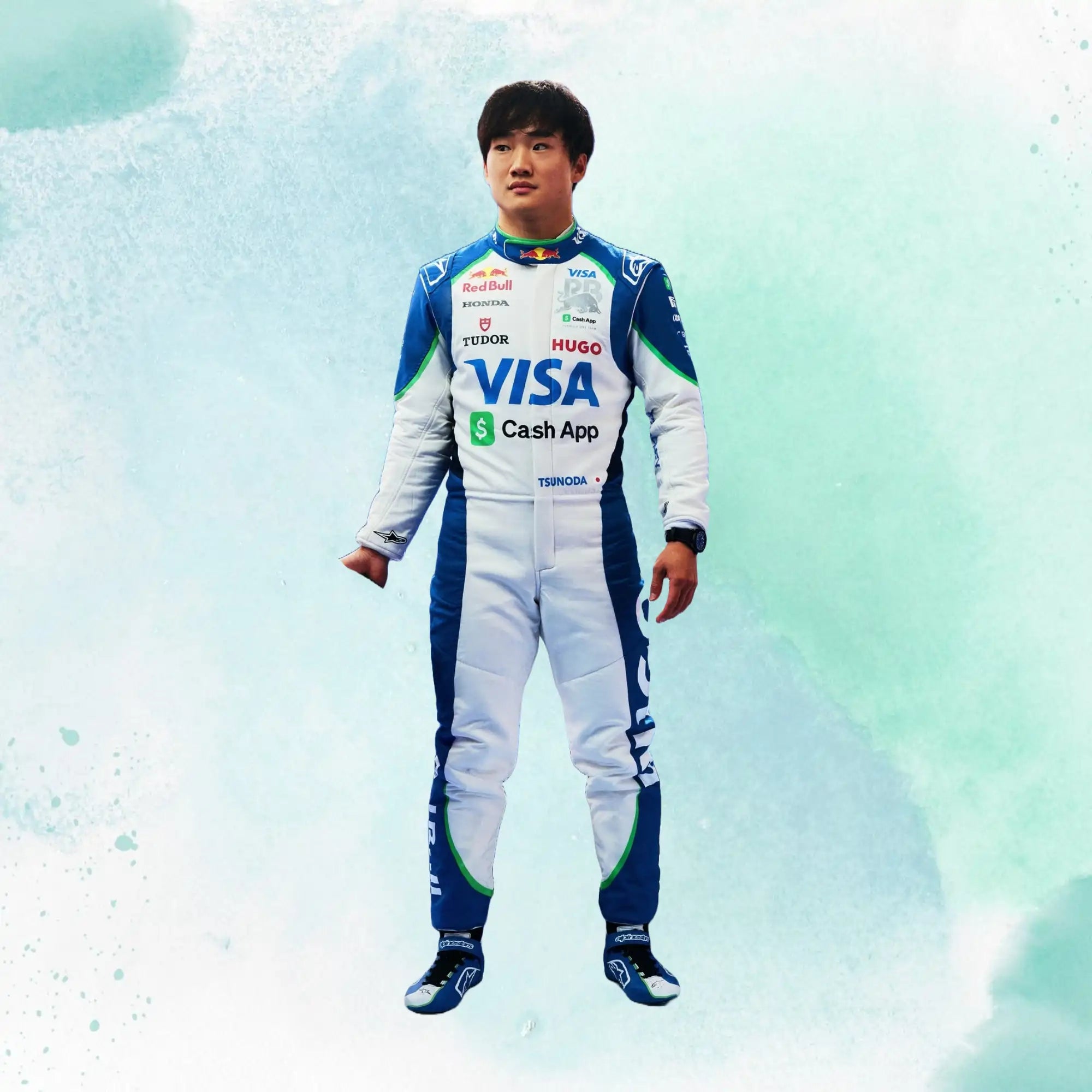 2025 Yuki Tsunoda Formula One Team Visa Cash App RB Replica Racing Suit - view 1