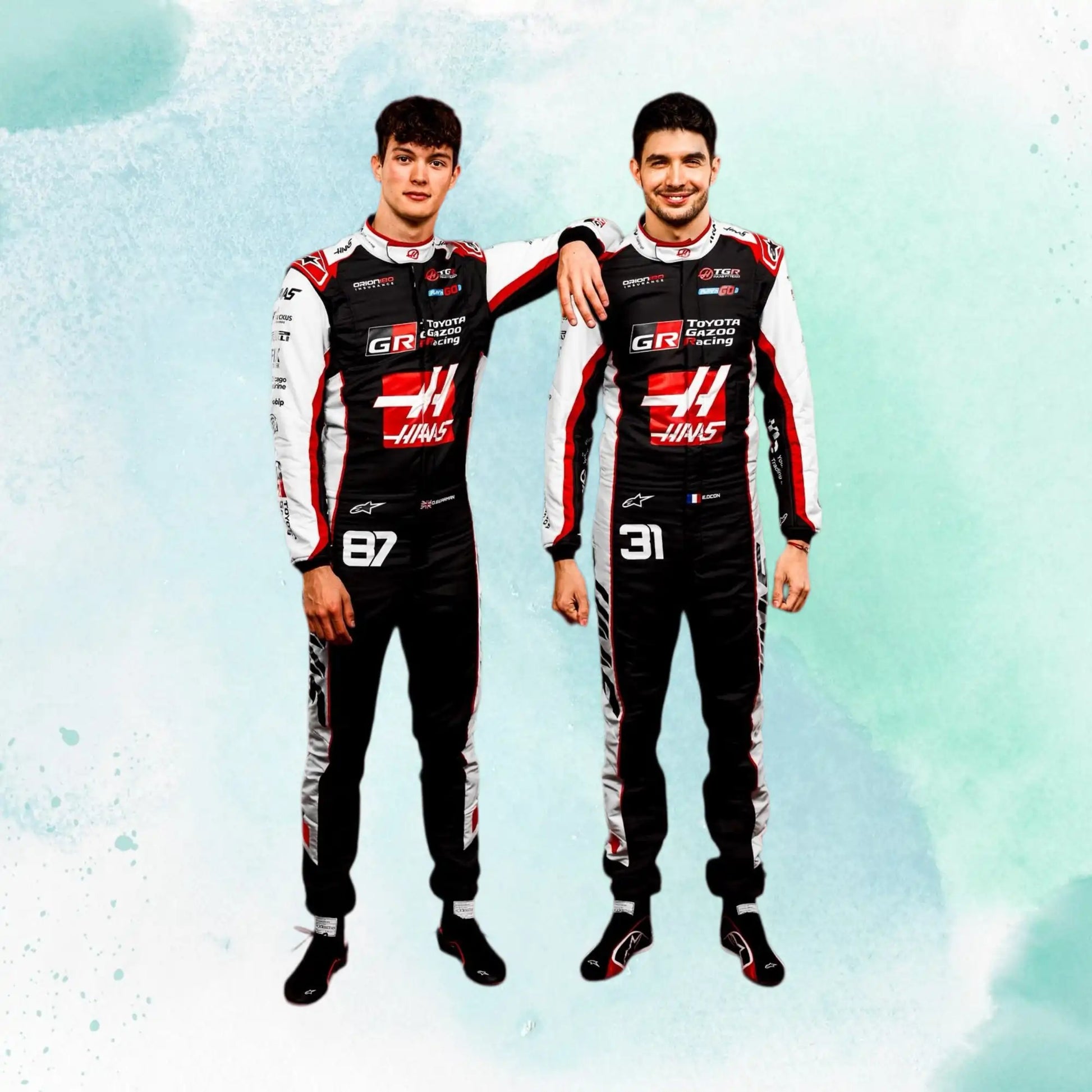 2026 Esteban Ocon & Oliver Bearman MoneyGram Haas F1 Team Replica Racing Suit - view 1