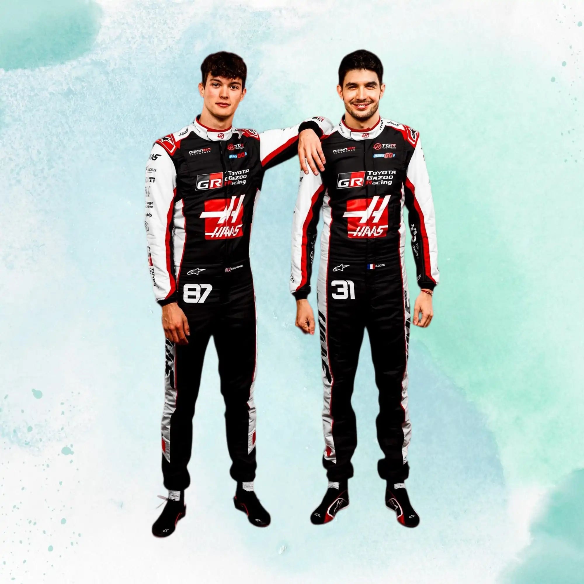 2026 Esteban Ocon & Oliver Bearman MoneyGram Haas F1 Team Replica Racing Suit - view 1