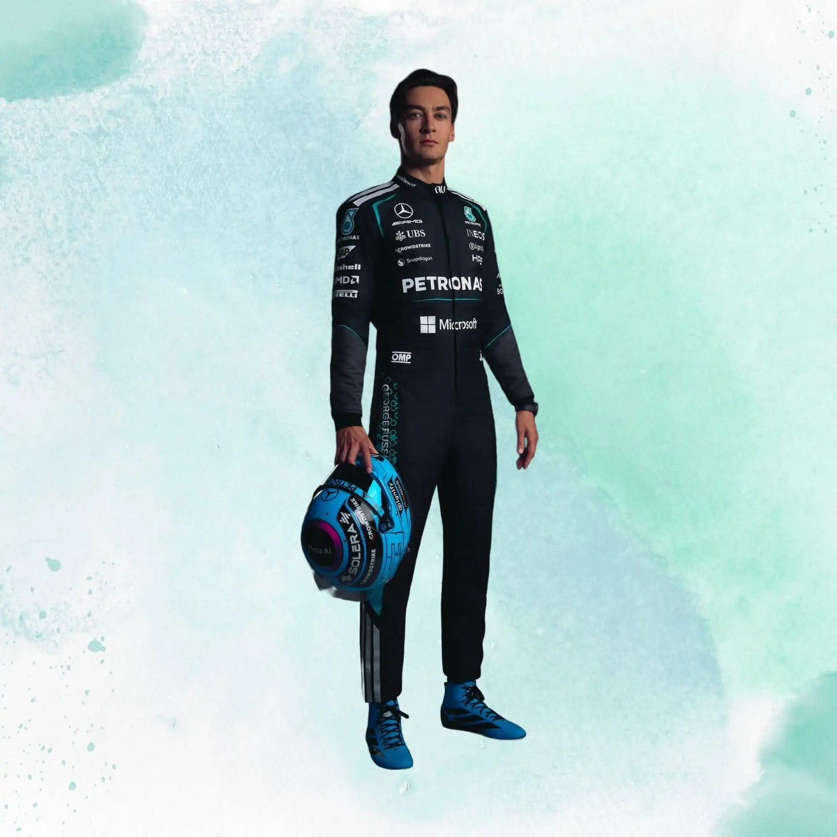 2026 George Russell Formula One Mercedes AMG F1 Team Replica Racing Suit - view 1