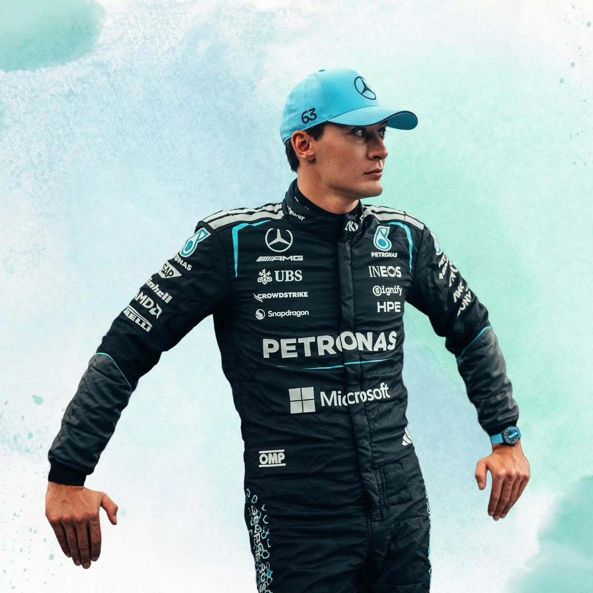 2026 George Russell Formula One Mercedes AMG F1 Team Replica Racing Suit - view 3