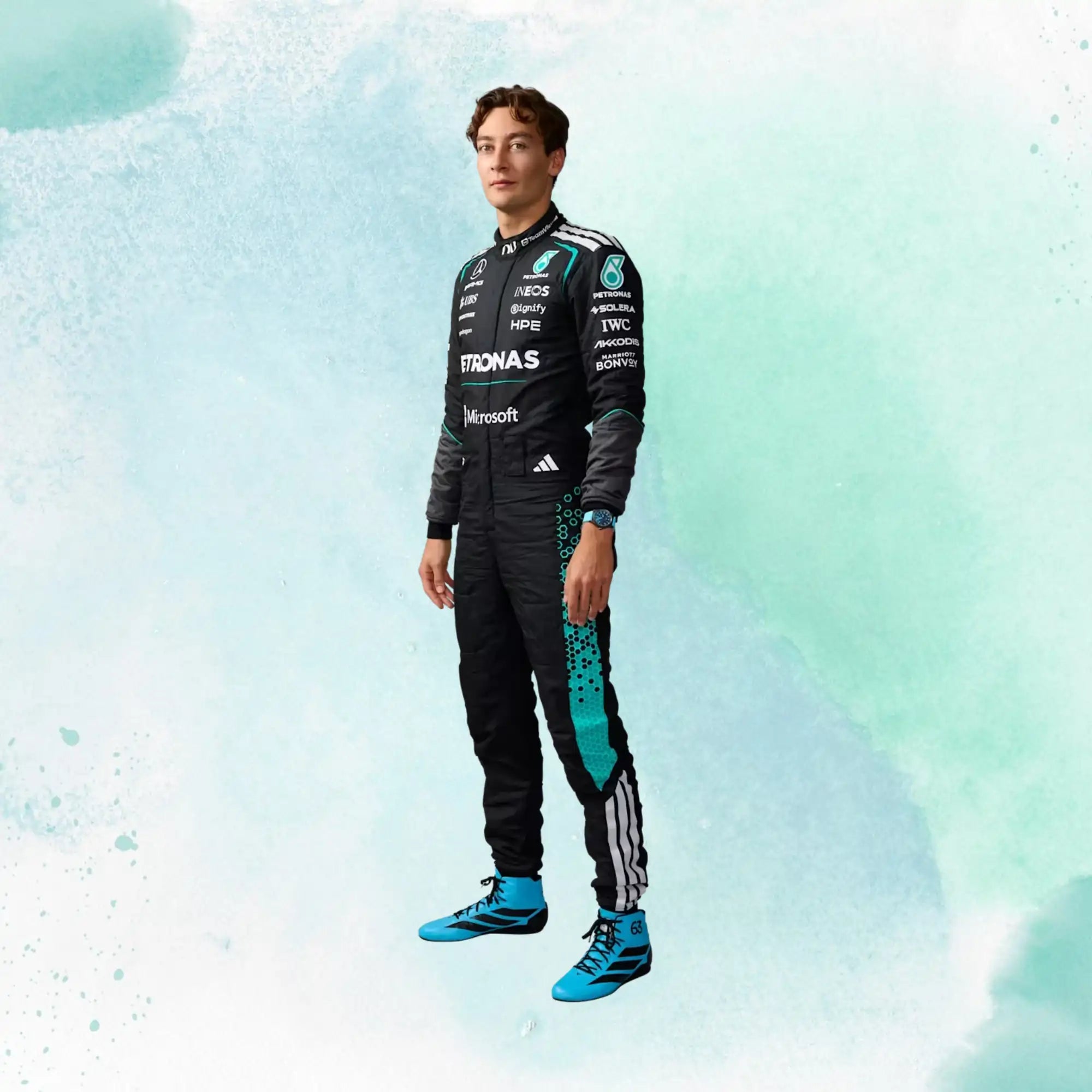 2026 George Russell Formula One Mercedes AMG F1 Team Replica Racing Suit - view 4