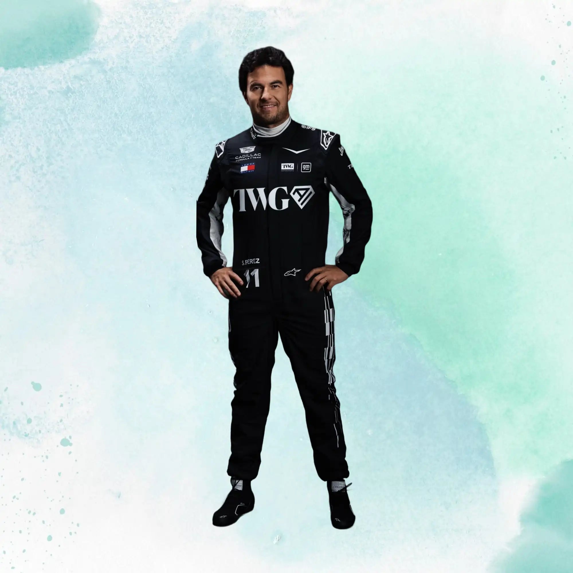 2026 Sergio Perez F1 Team Cadillac Formula 1 Team Replica Racing Suit - view 1