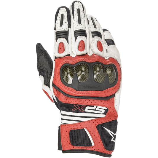 Alpinestars SPX AC V2 Gloves White/Black/Bright Red motorcycle gloves – image 1