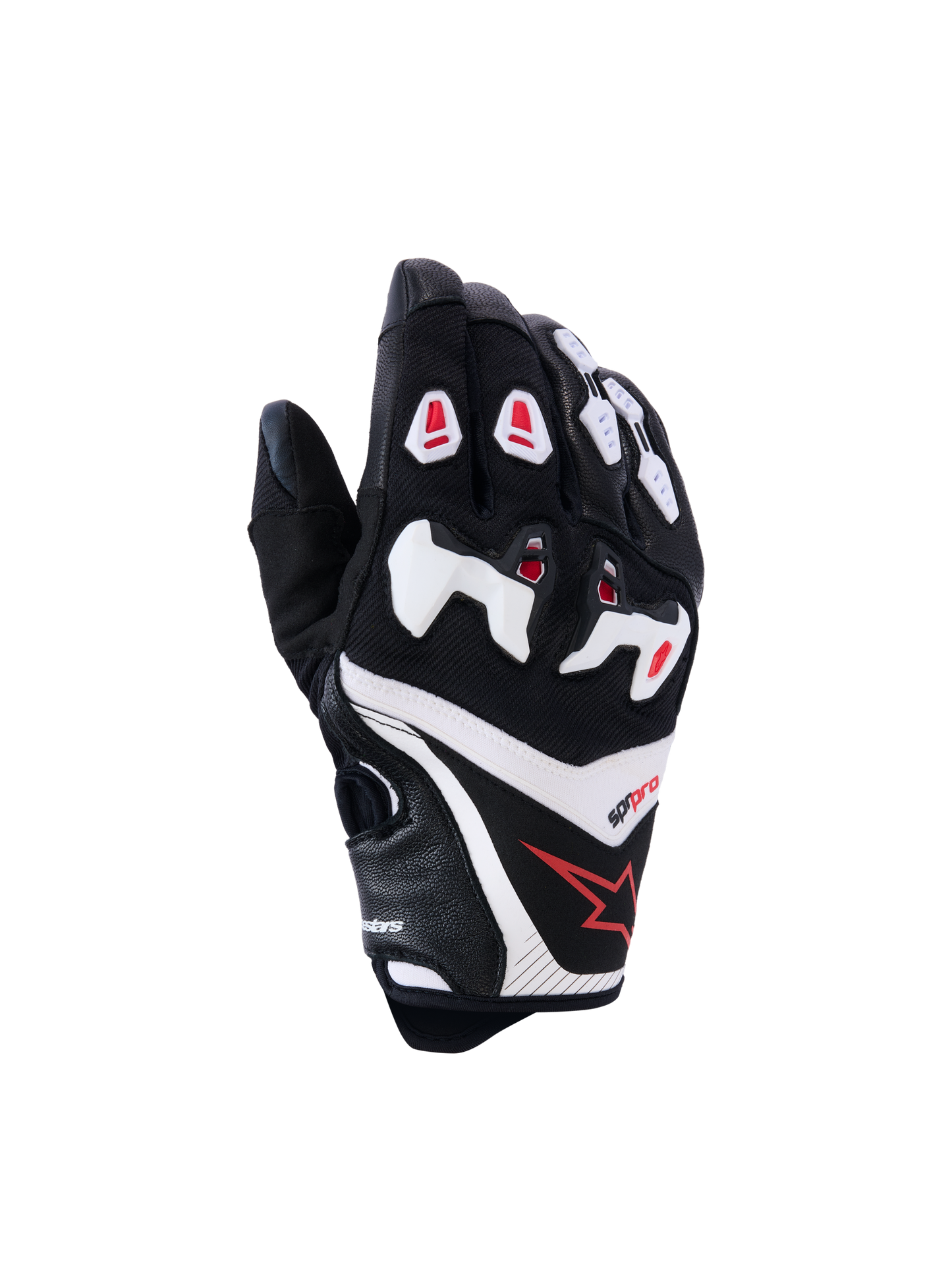 Alpinestars SP-R Pro Gloves Black/White/Bright Red motorcycle gloves – image 1