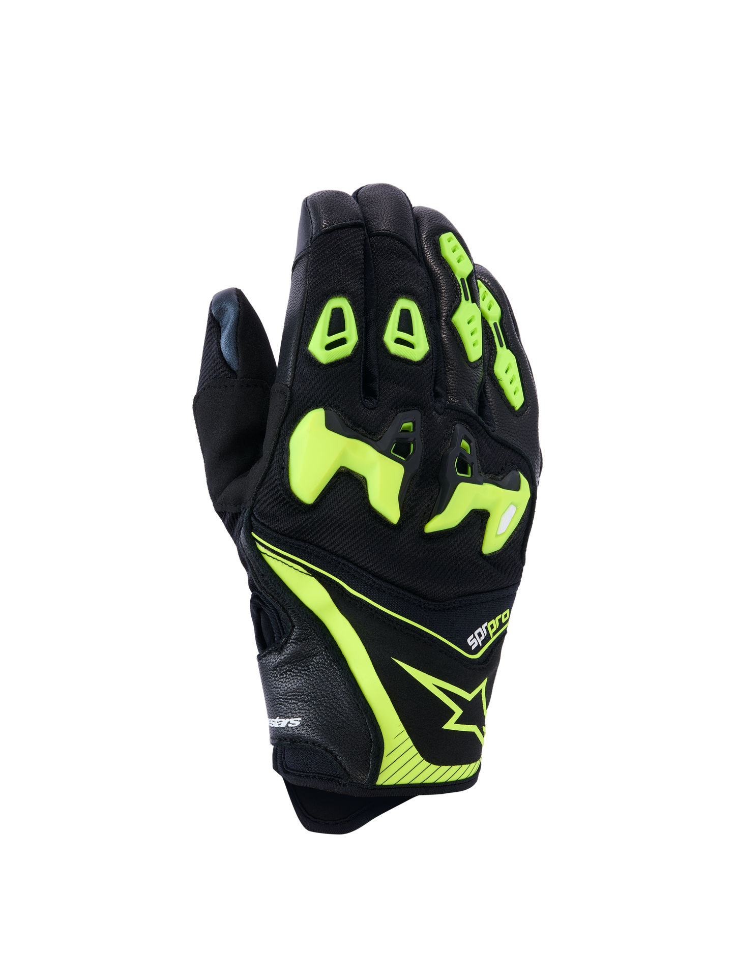 Alpinestars SP-R Pro Gloves Black/Yellow Fluo motorcycle gloves – image 1