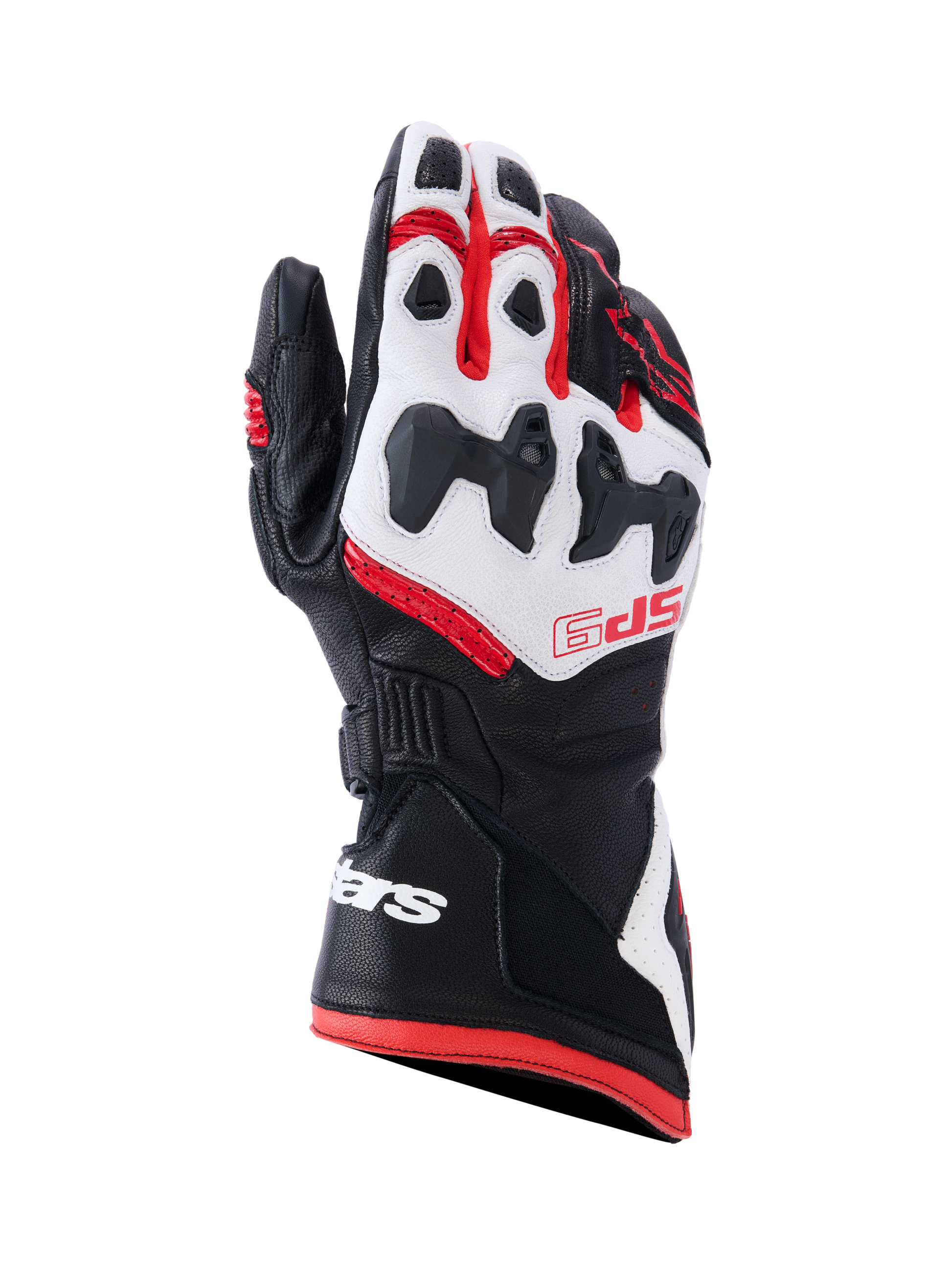 Alpinestars SP-9 Gloves Black/White/Bright Red motorcycle gloves – image 1