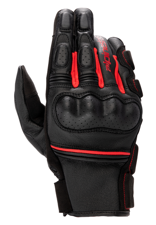 Alpinestars Phenom Leather Gloves Black/Bright Red motorcycle gloves – image 1