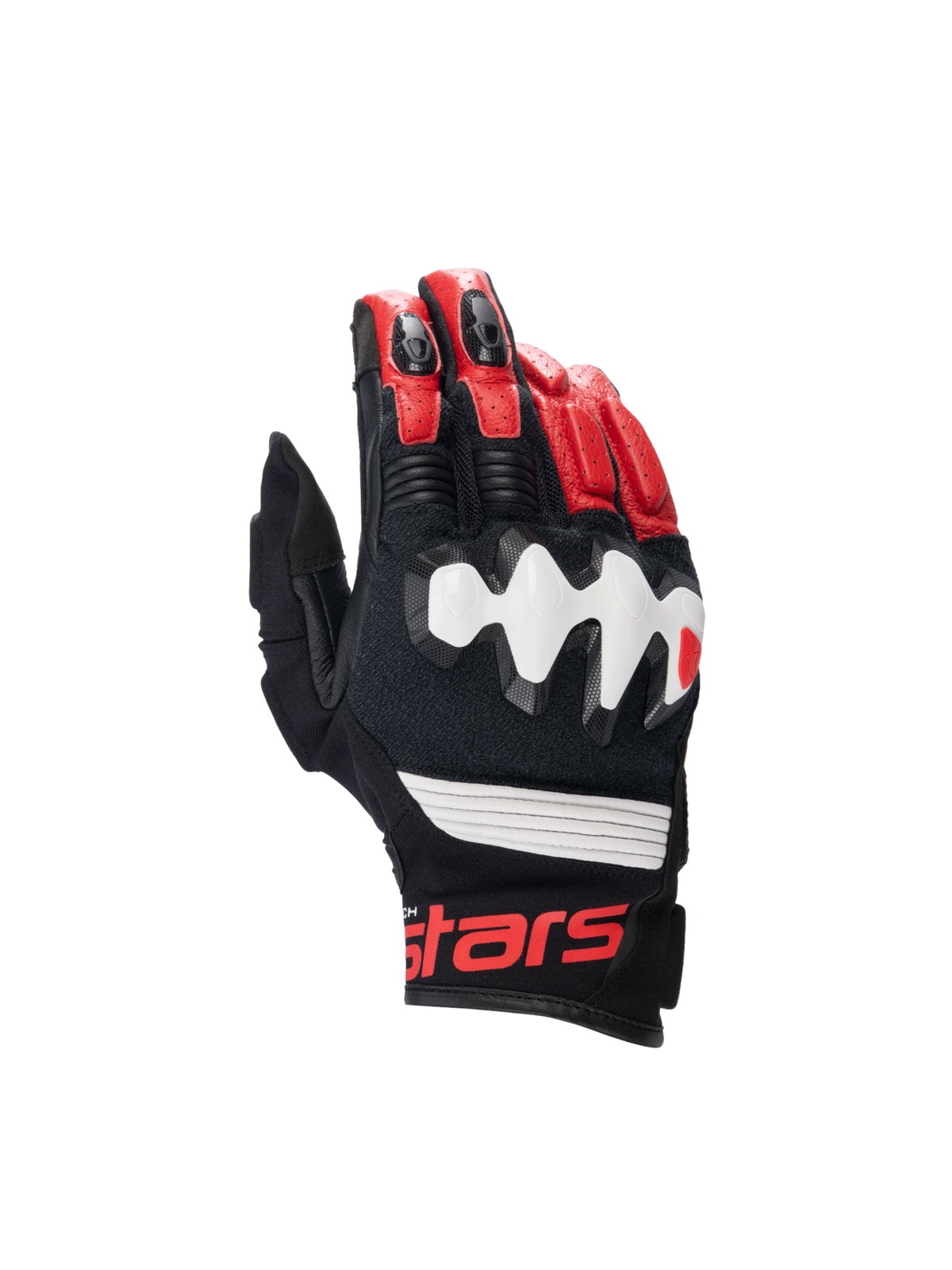 Alpinestars Halo Leather Gloves Black/White/Bright Red motorcycle gloves – image 1