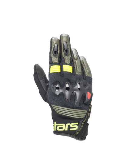 Alpinestars Halo Leather Gloves Forest Black/Yellow Fluo motorcycle gloves – image 1