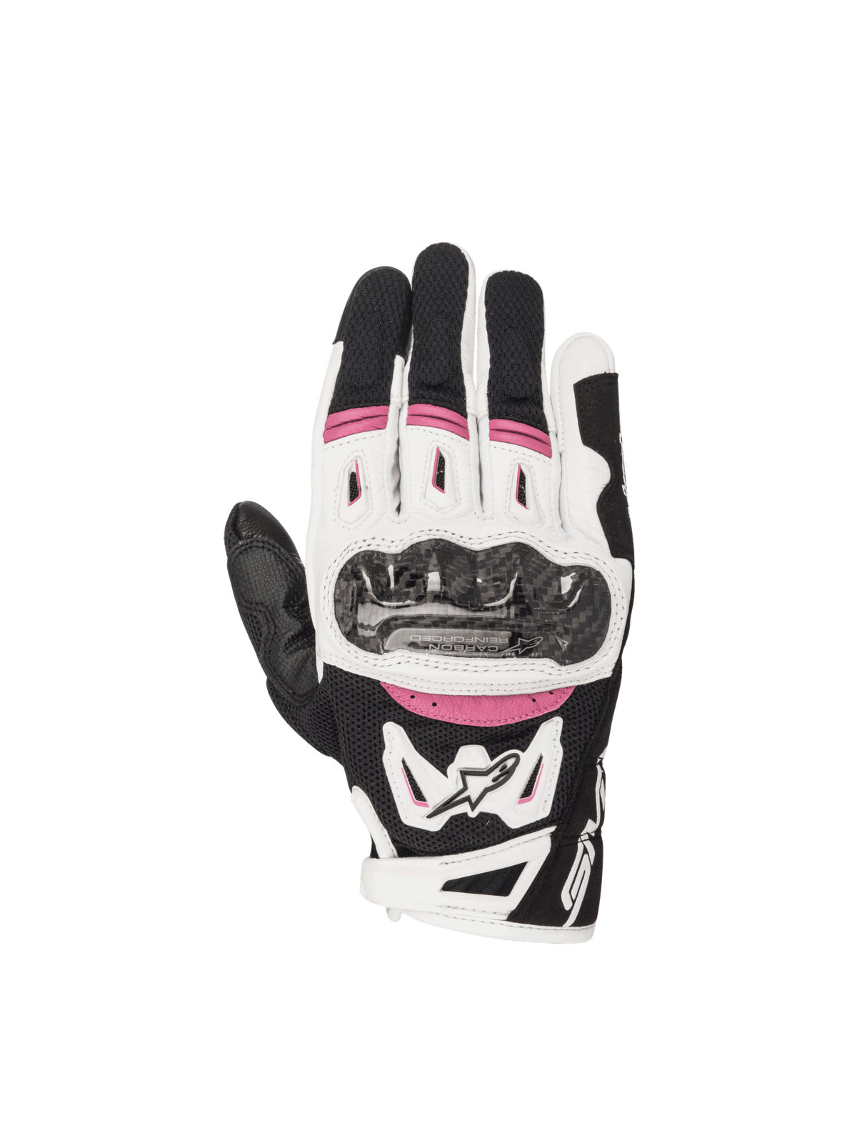 Alpinestars Women Stella SMX-2 Air Carbon V2 Gloves Black/White/Fuchsia motorcycle gloves – image 1