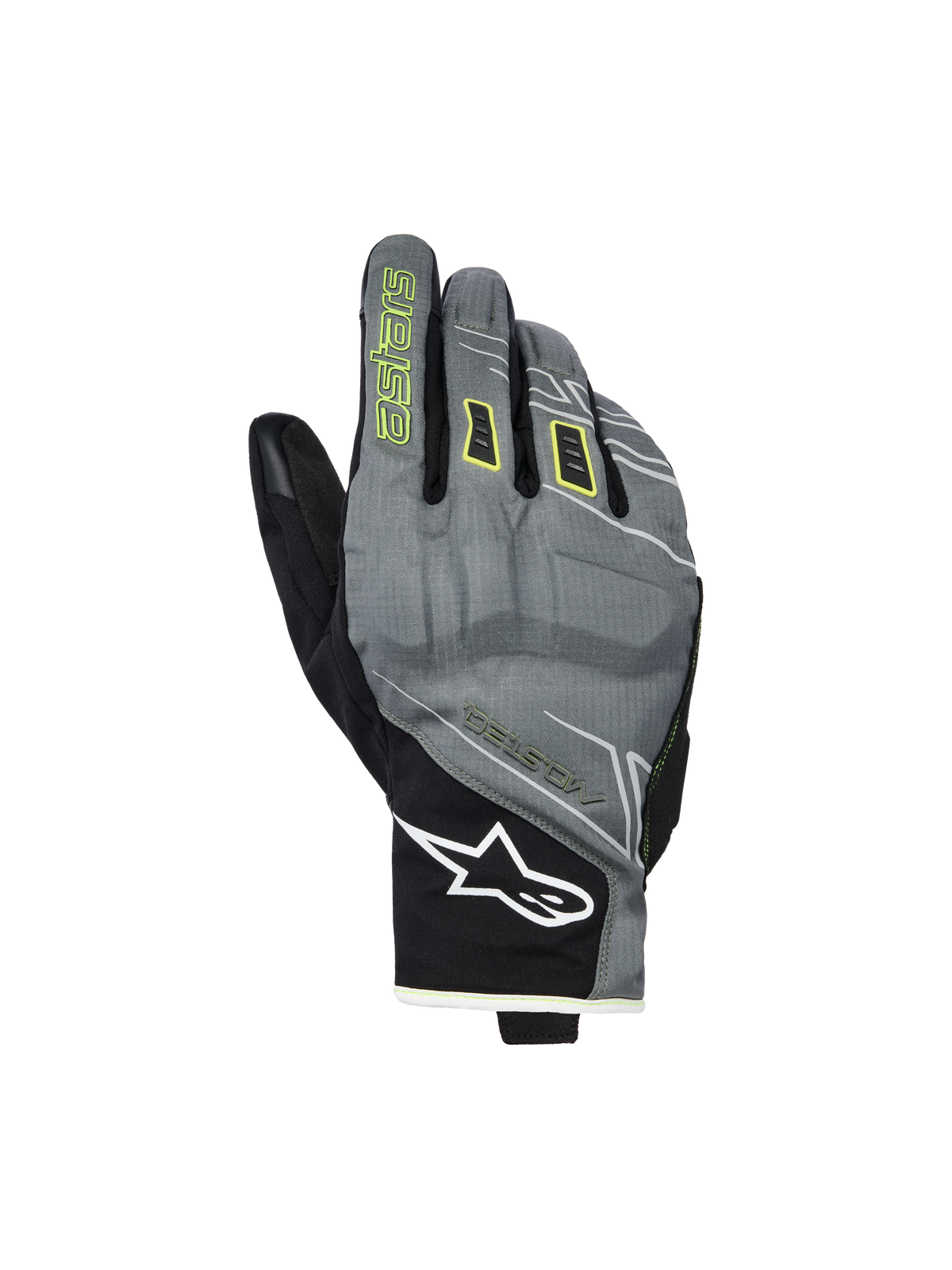 Alpinestars Moblast WP Gloves Fur Gray/Black/Sulphur Yellow motorcycle gloves – image 1