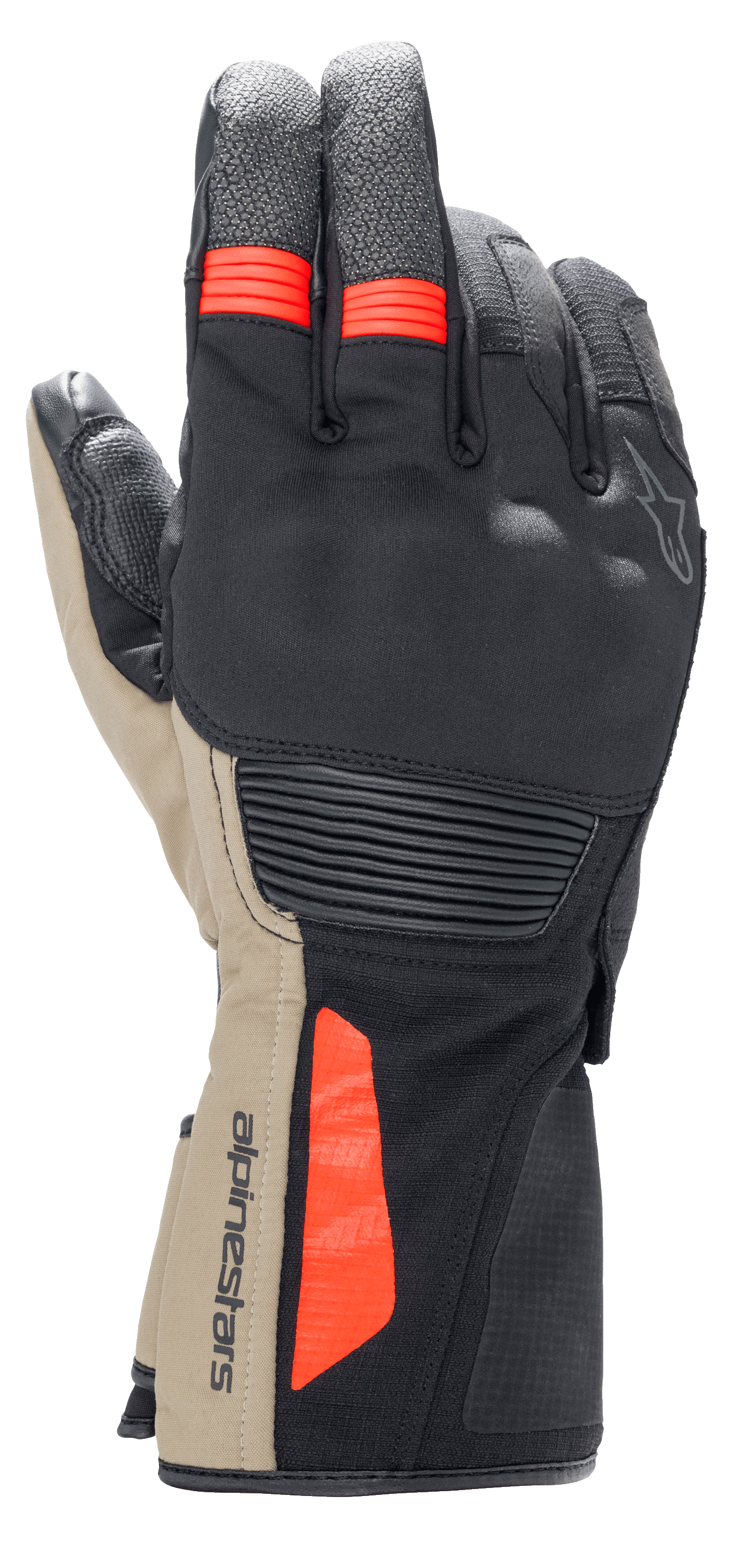 Alpinestars Denali Aerogel Drystar® Gloves Black/Dark Khaki/Red Fluo motorcycle gloves – image 1