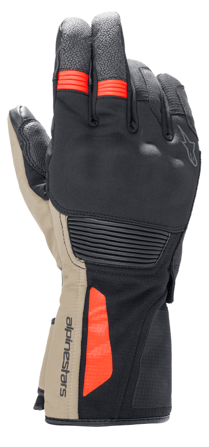Alpinestars Denali Aerogel Drystar® Gloves Black/Dark Khaki/Red Fluo motorcycle gloves – image 1