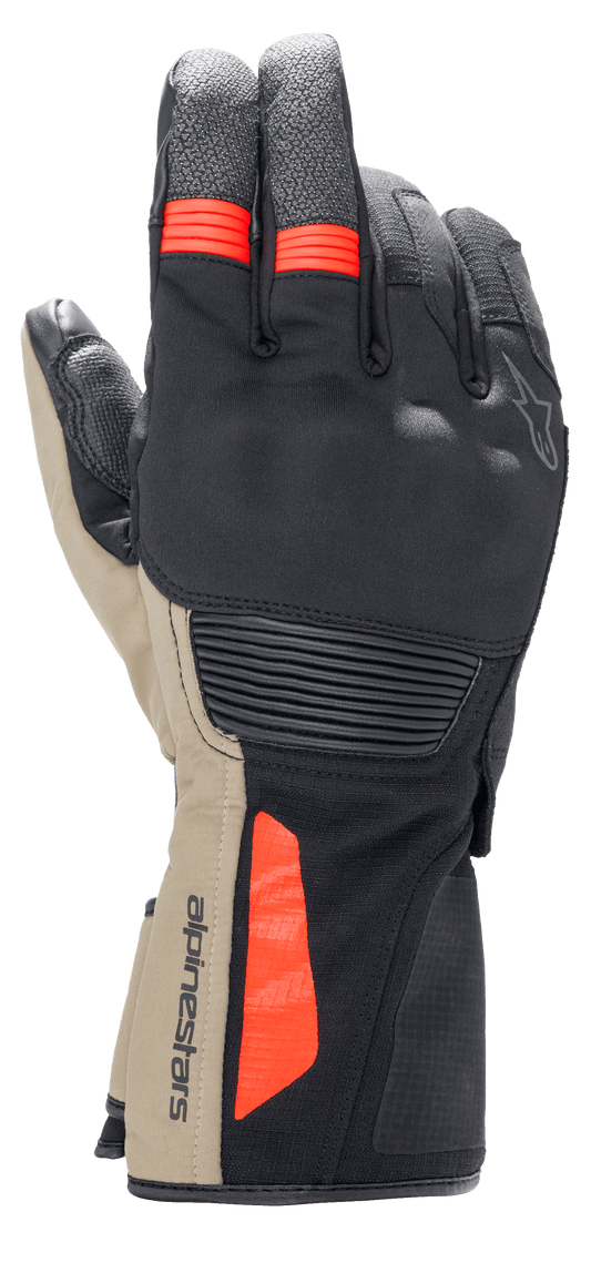 Alpinestars Denali Aerogel Drystar® Gloves Black/Dark Khaki/Red Fluo motorcycle gloves – image 1