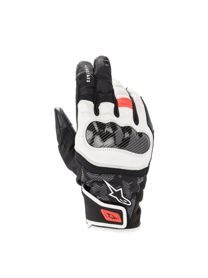 Alpinestars SMX Z Drystar® Gloves Black/White/Red Fluo motorcycle gloves – image 1