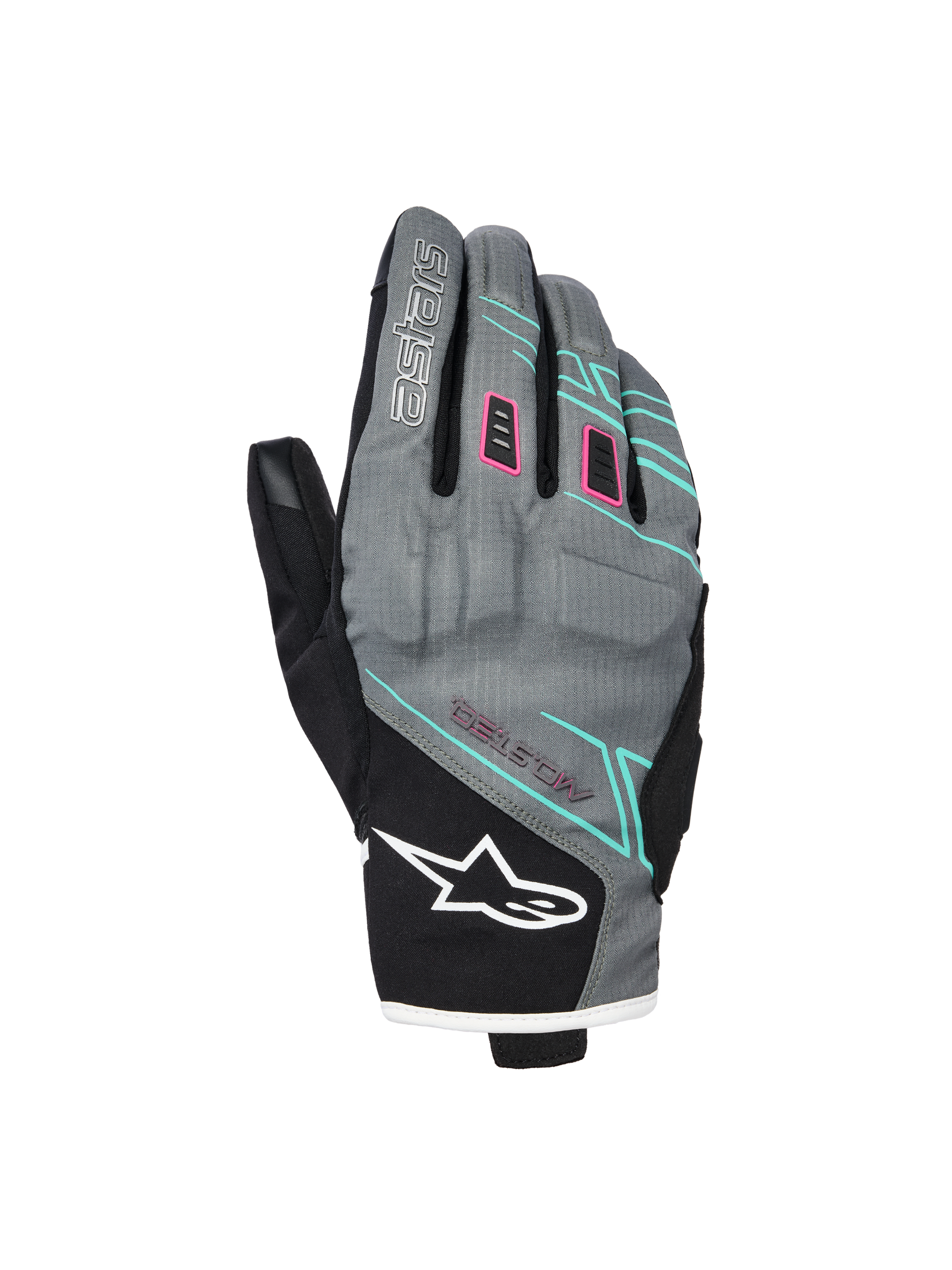 Alpinestars Stella Moblast WP Gloves Fur Gray/Black/Pink Fluo motorcycle gloves – image 1