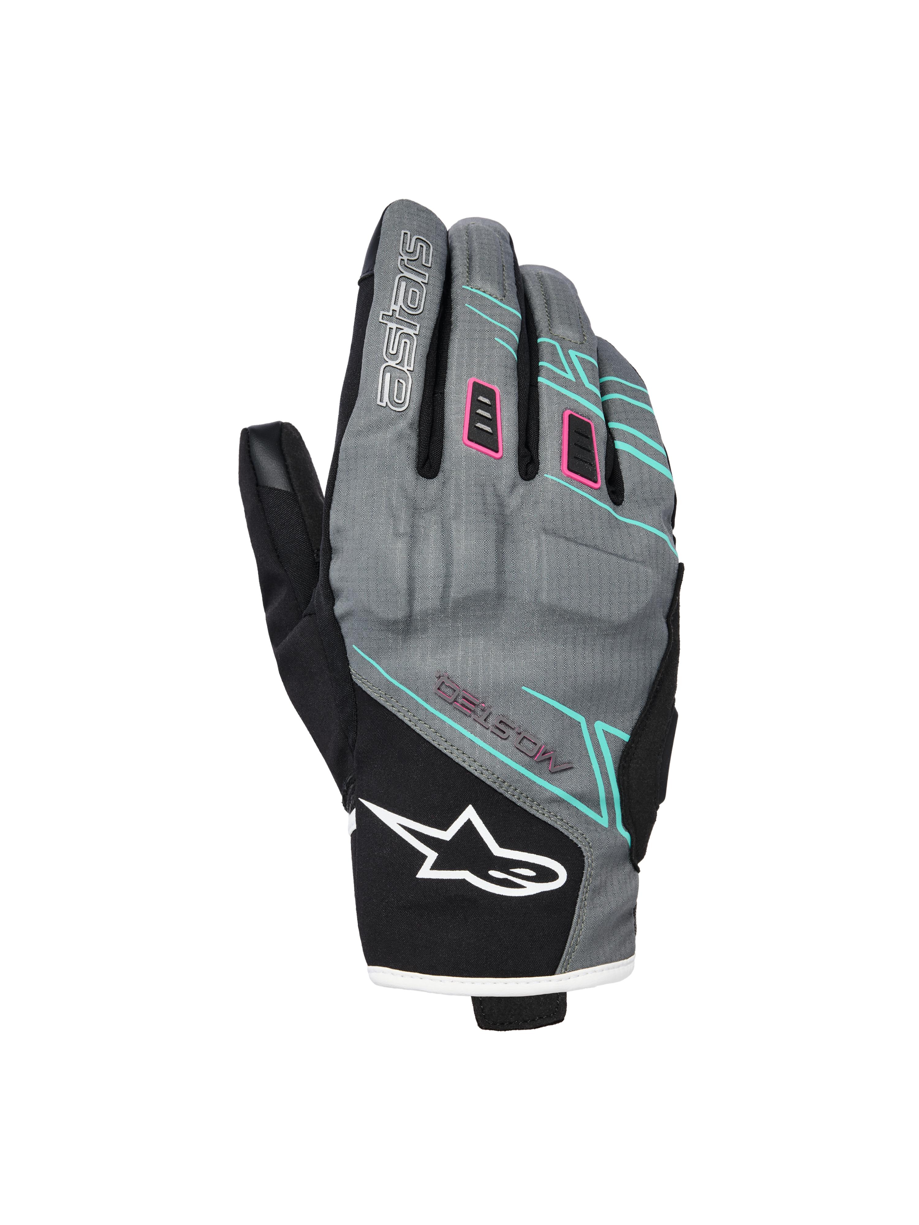 Alpinestars Stella Moblast WP Gloves Fur Gray/Black/Pink Fluo motorcycle gloves – image 1