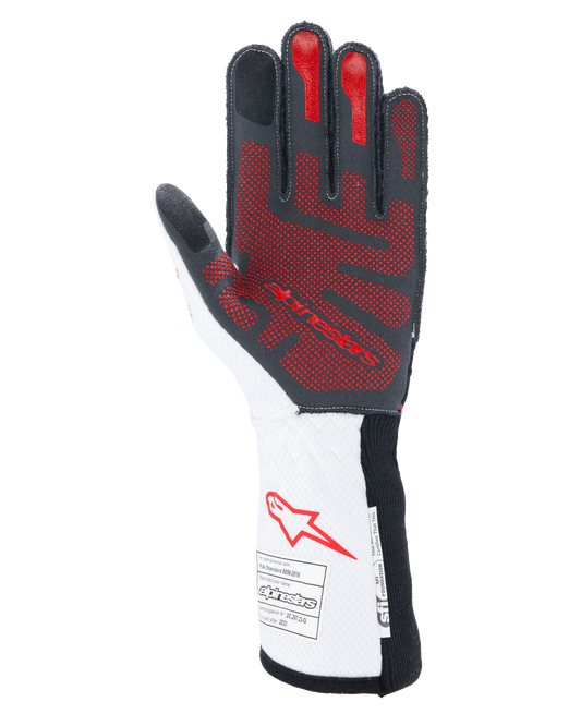 Alpinestars Tech-1 ZX V4 Gloves Black/White/Red auto racing gloves – image 2