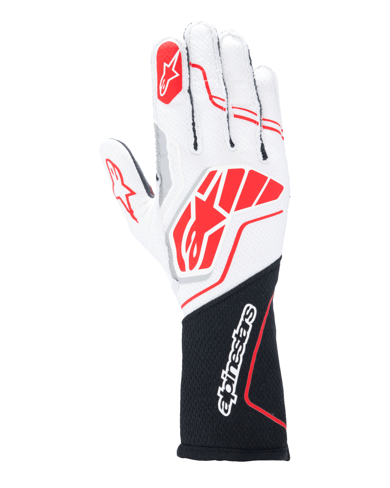 Alpinestars Tech-1 ZX V4 Gloves Black/White/Red auto racing gloves – image 1