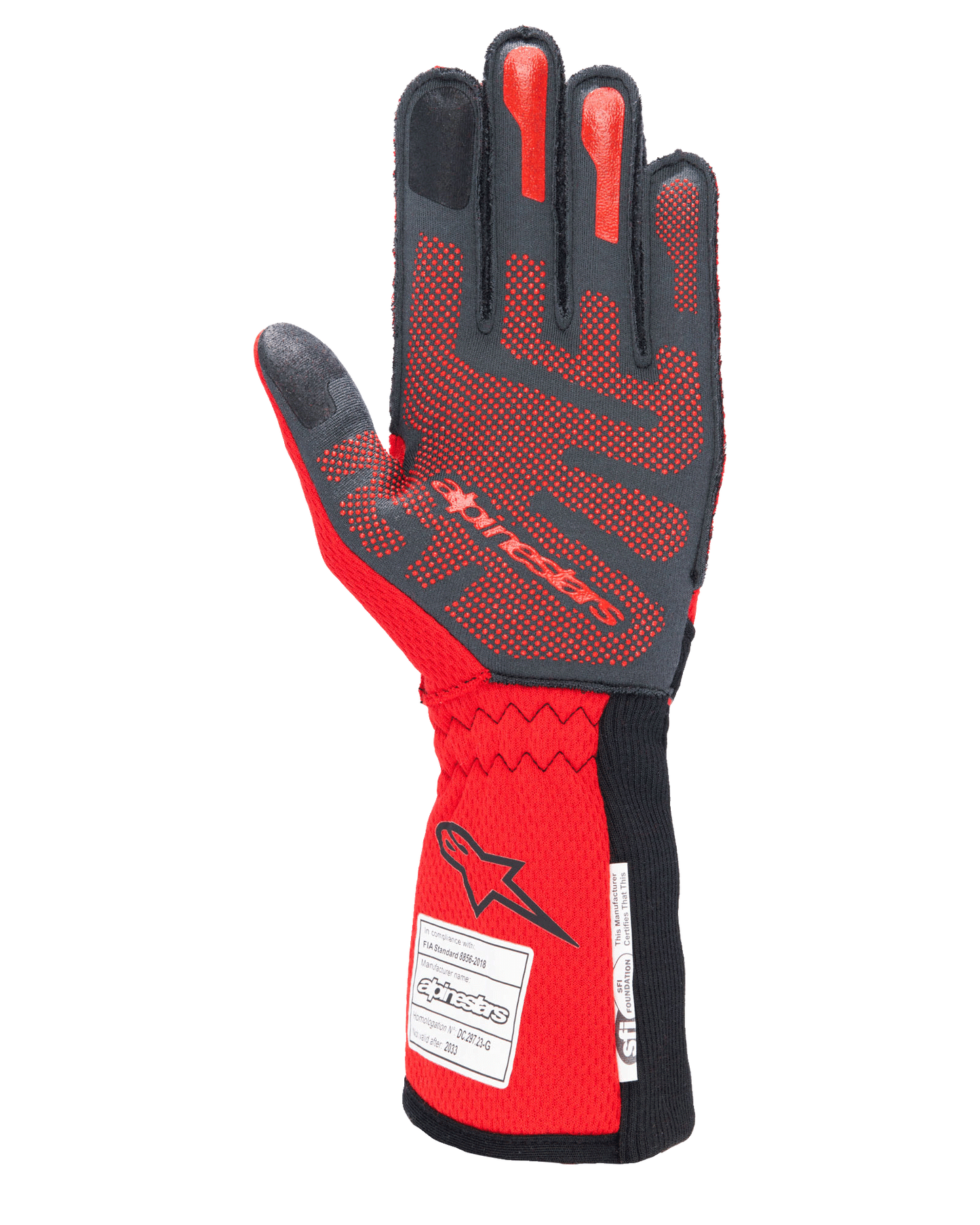 Alpinestars Tech-1 ZX V4 Gloves Black/Red auto racing gloves – image 2