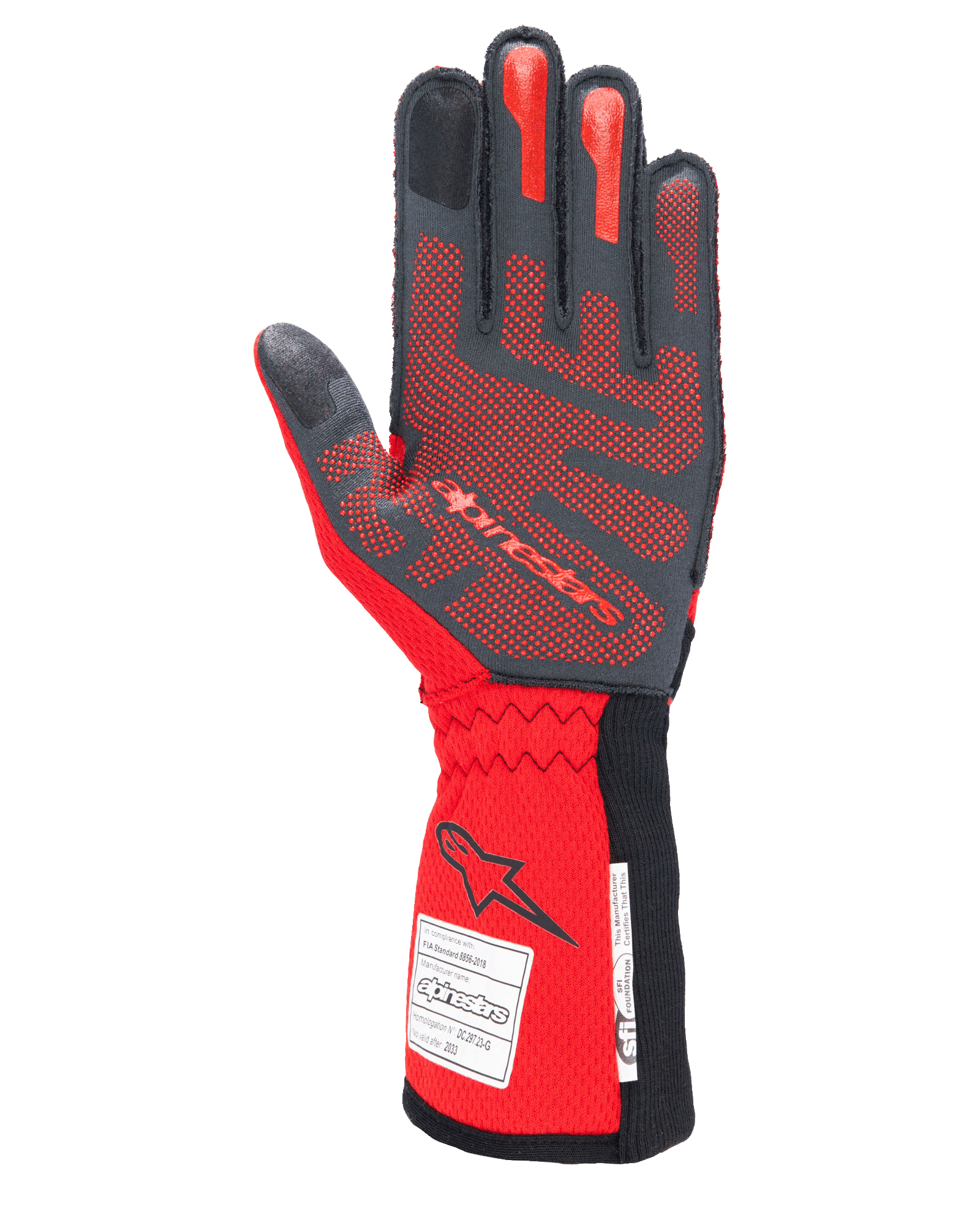 Alpinestars Tech-1 ZX V4 Gloves Black/Red auto racing gloves – image 2