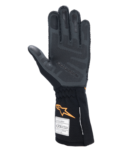 Alpinestars Tech-1 ZX V4 Black Orange Fluo auto racing gloves – image 2