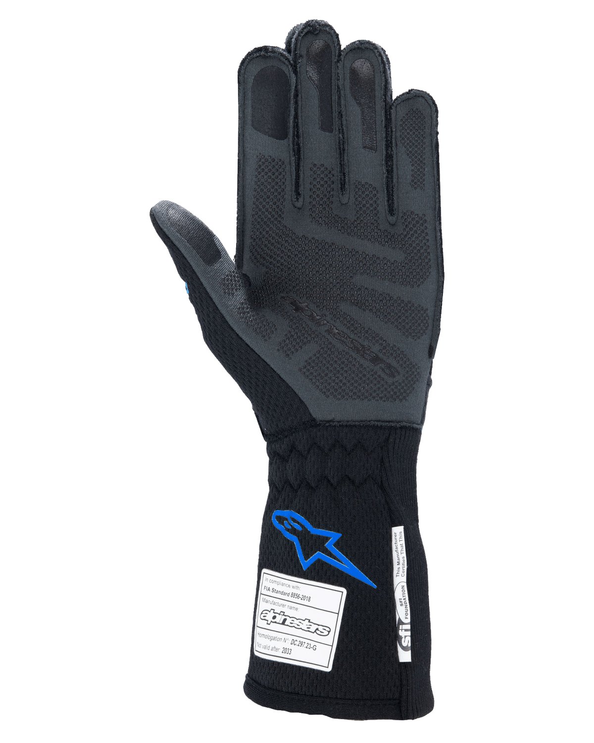 Alpinestars Tech-1 ZX V4 Gloves Black/Blue auto racing gloves – image 2