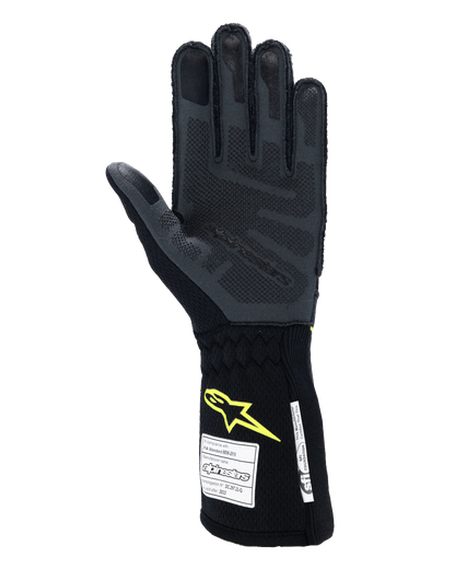 Alpinestars Tech-1 ZX V4 Gloves Tar Gray/Black/Yellow Fluo auto racing gloves – image 2