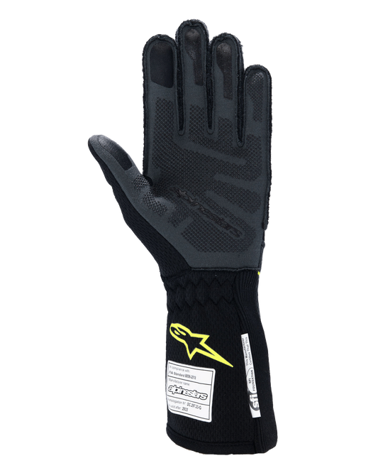 Alpinestars Tech-1 ZX V4 Gloves Tar Gray/Black/Yellow Fluo auto racing gloves – image 2