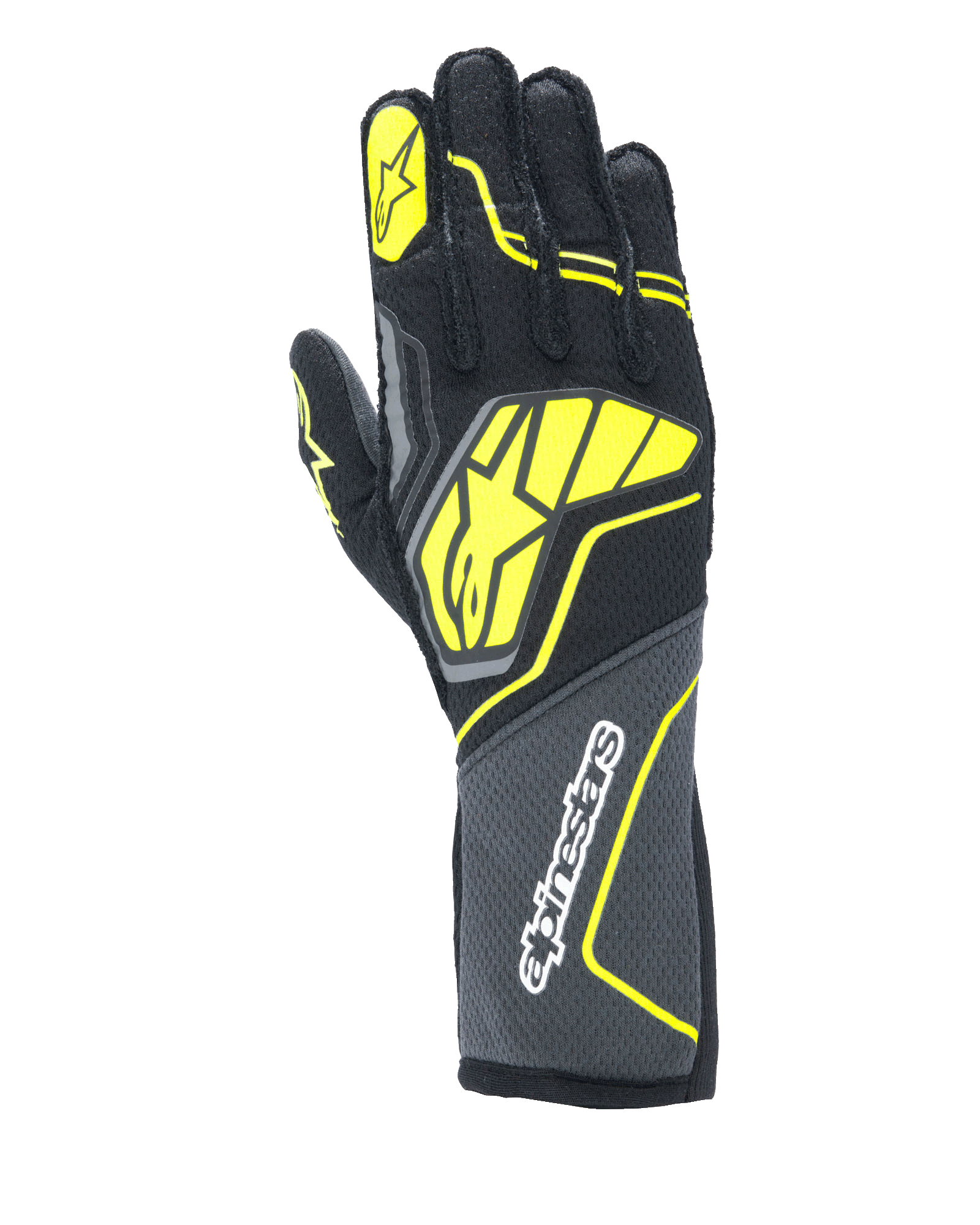 Alpinestars Tech-1 ZX V4 Gloves Tar Gray/Black/Yellow Fluo auto racing gloves – image 1