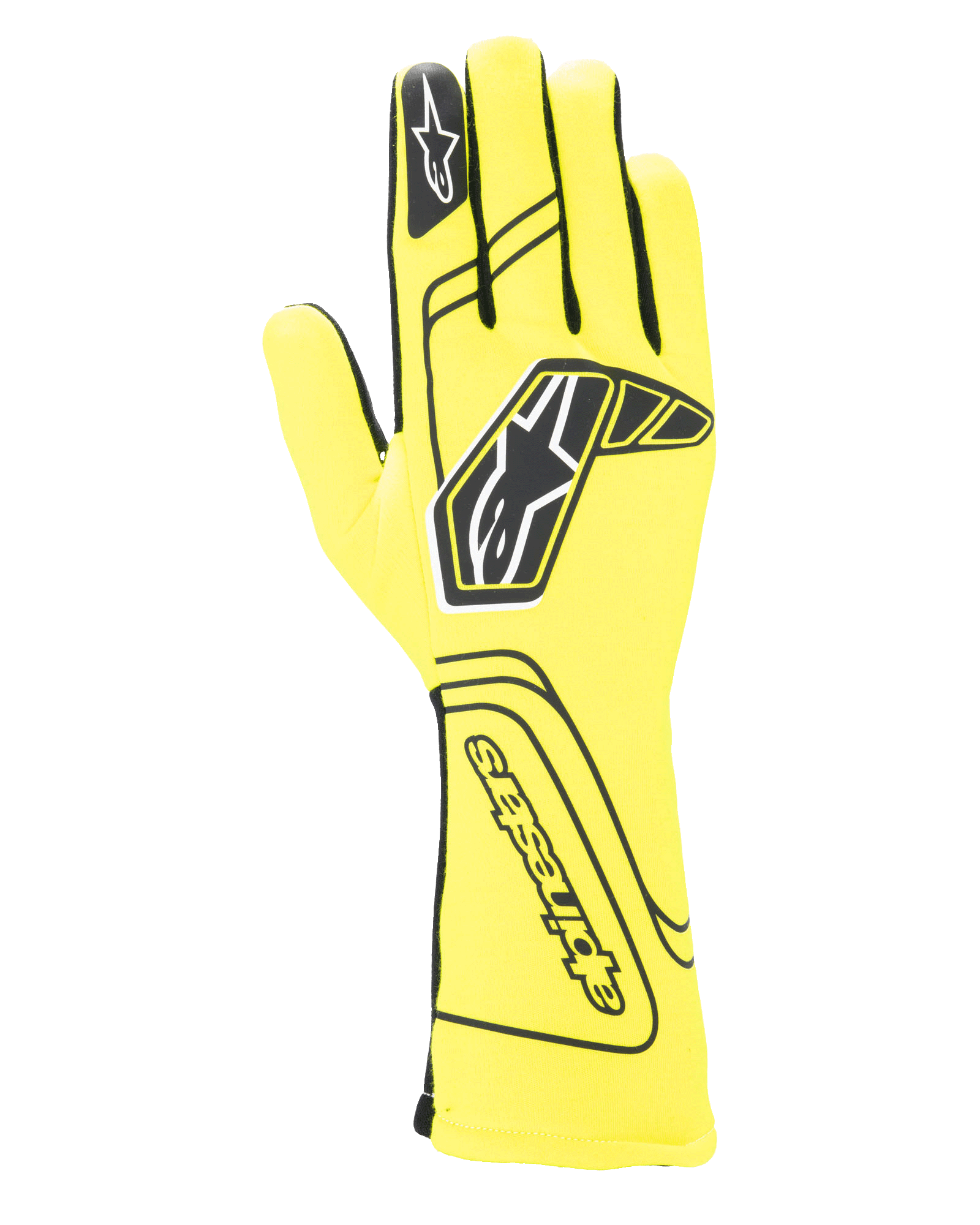Alpinestars Tech-1 Start V4 Gloves FIA Yellow Fluo auto racing gloves – image 1