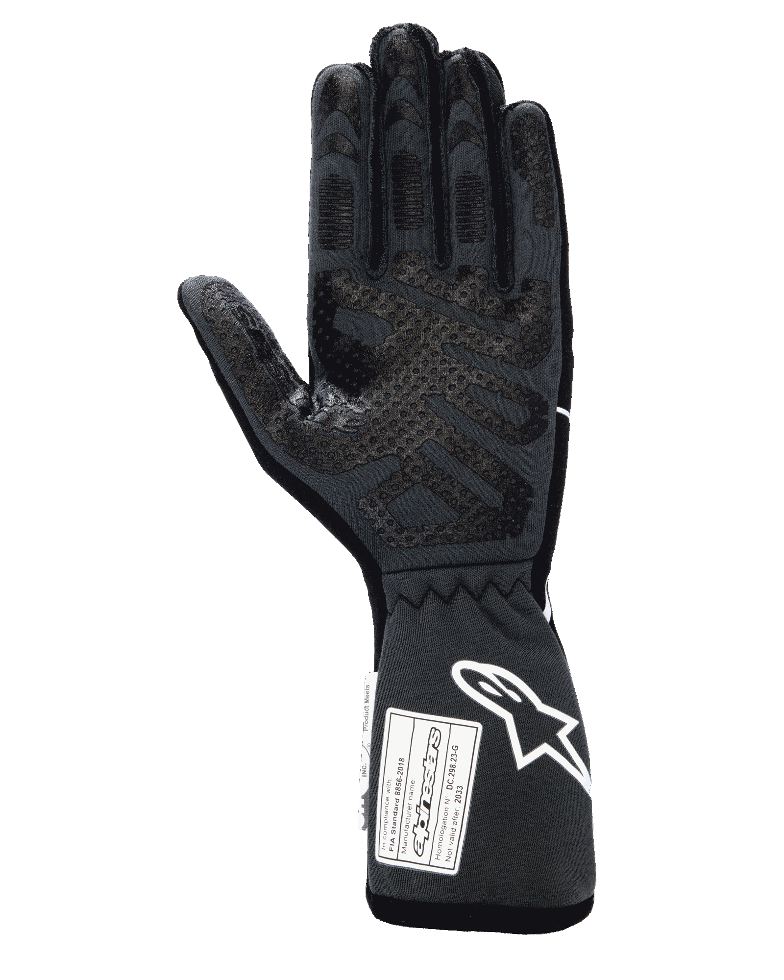 Alpinestars Tech-1 Race V4 Black Tar Gray auto racing gloves – image 2