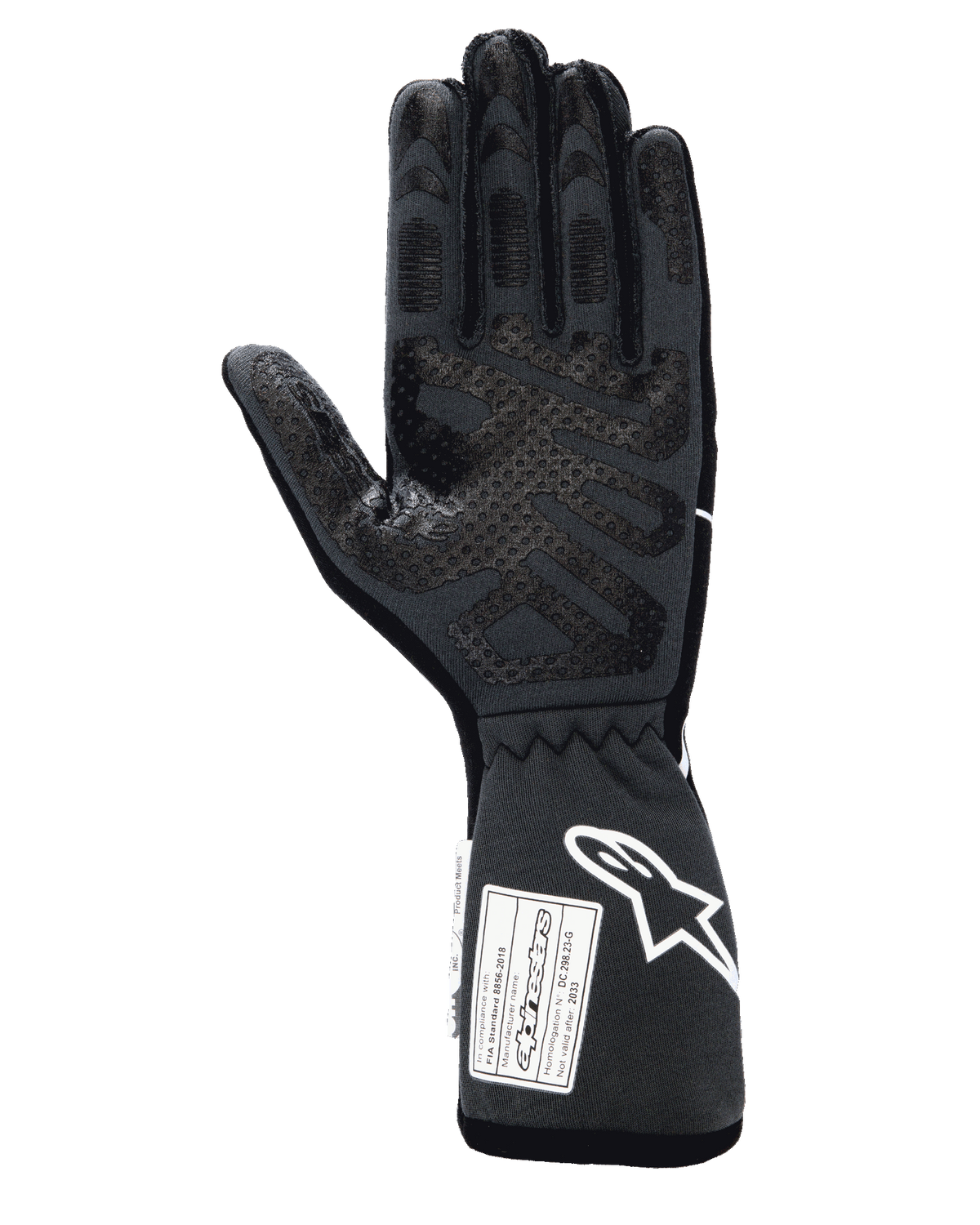 Alpinestars Tech-1 Race V4 Black Tar Gray auto racing gloves – image 2