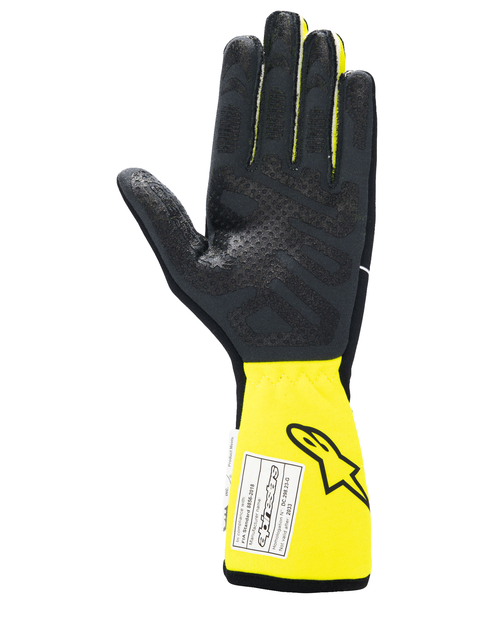 Alpinestars Tech-1 Race V4 Gloves Black/Yellow Fluo auto racing gloves – image 2