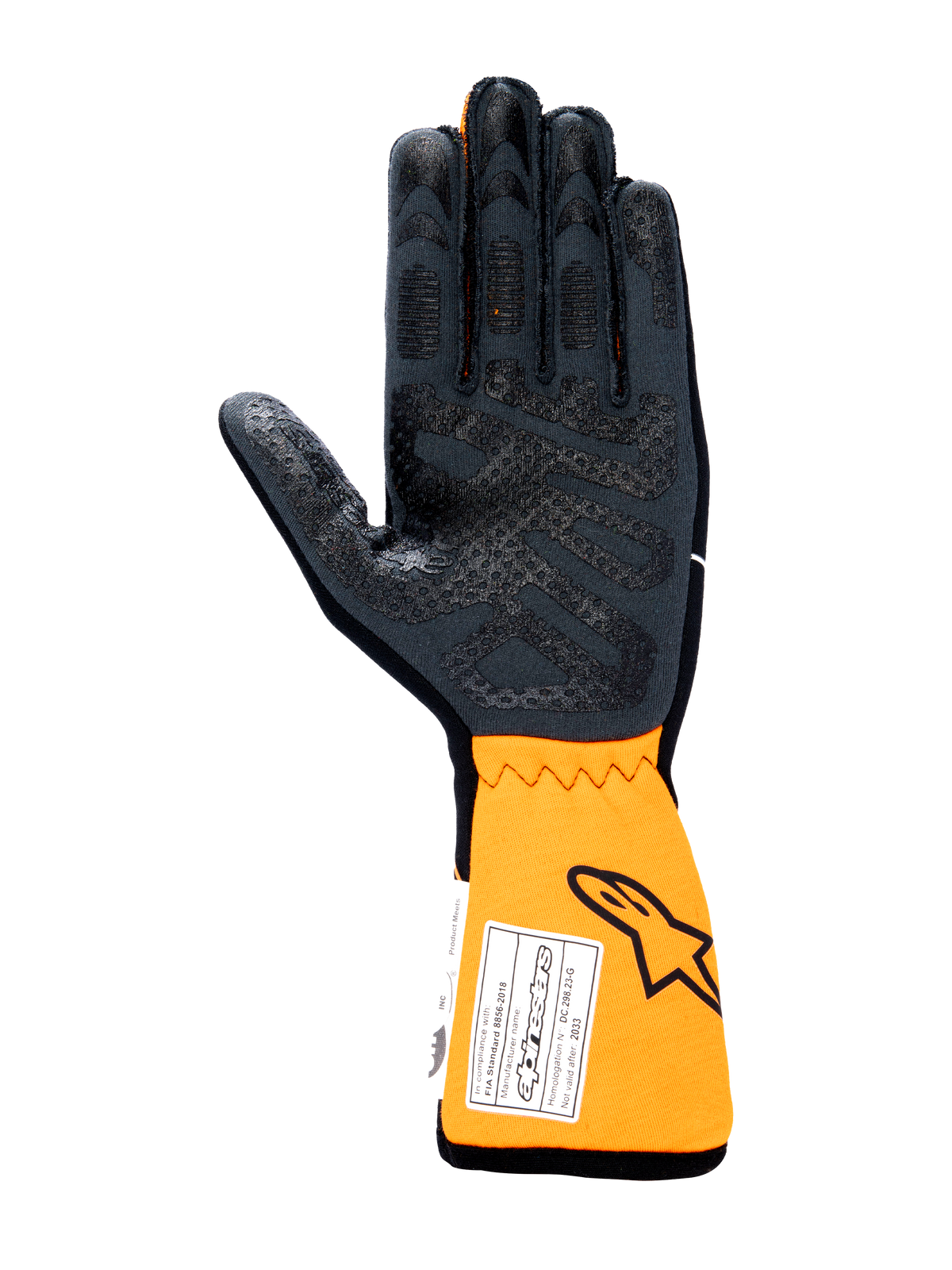 Alpinestars Tech-1 Race V4 Gloves Black/Orange Fluo auto racing gloves – image 2