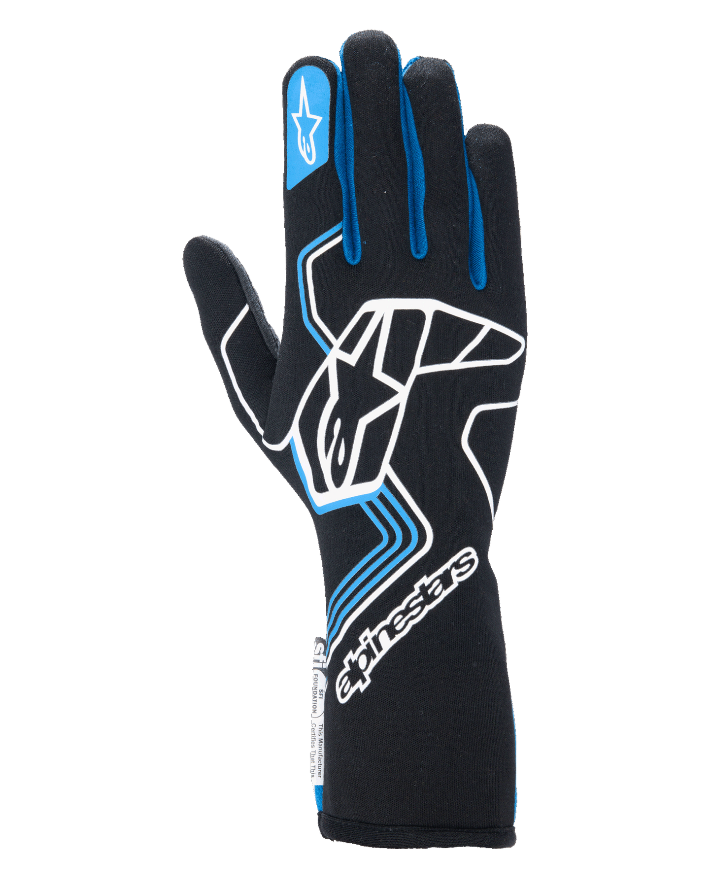 Alpinestars Tech-1 Race V4 Gloves Black/Blue auto racing gloves – image 1