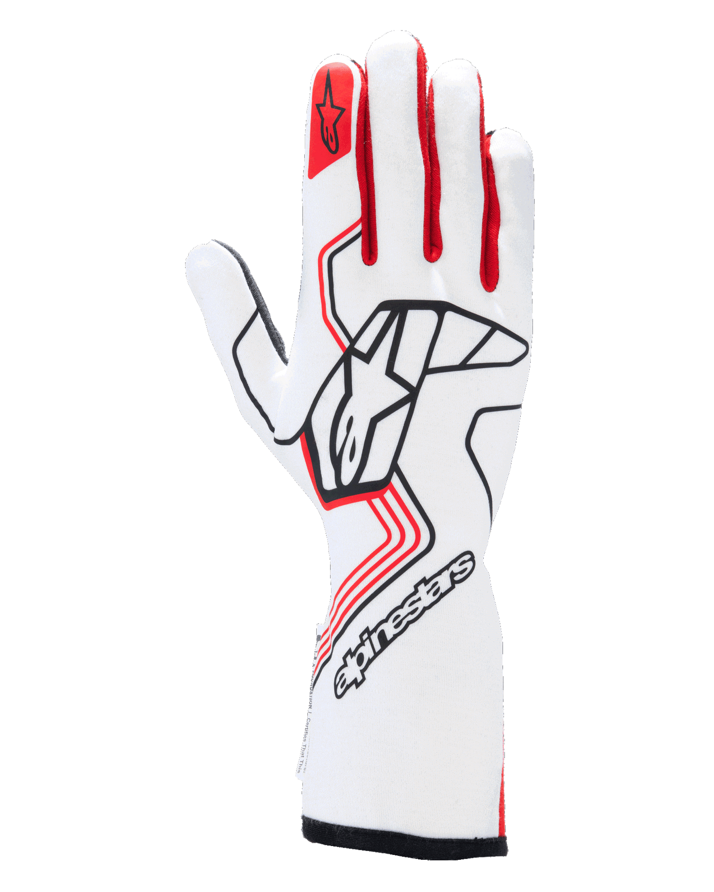 Alpinestars Tech-1 Race V4 Gloves White/Red auto racing gloves – image 1