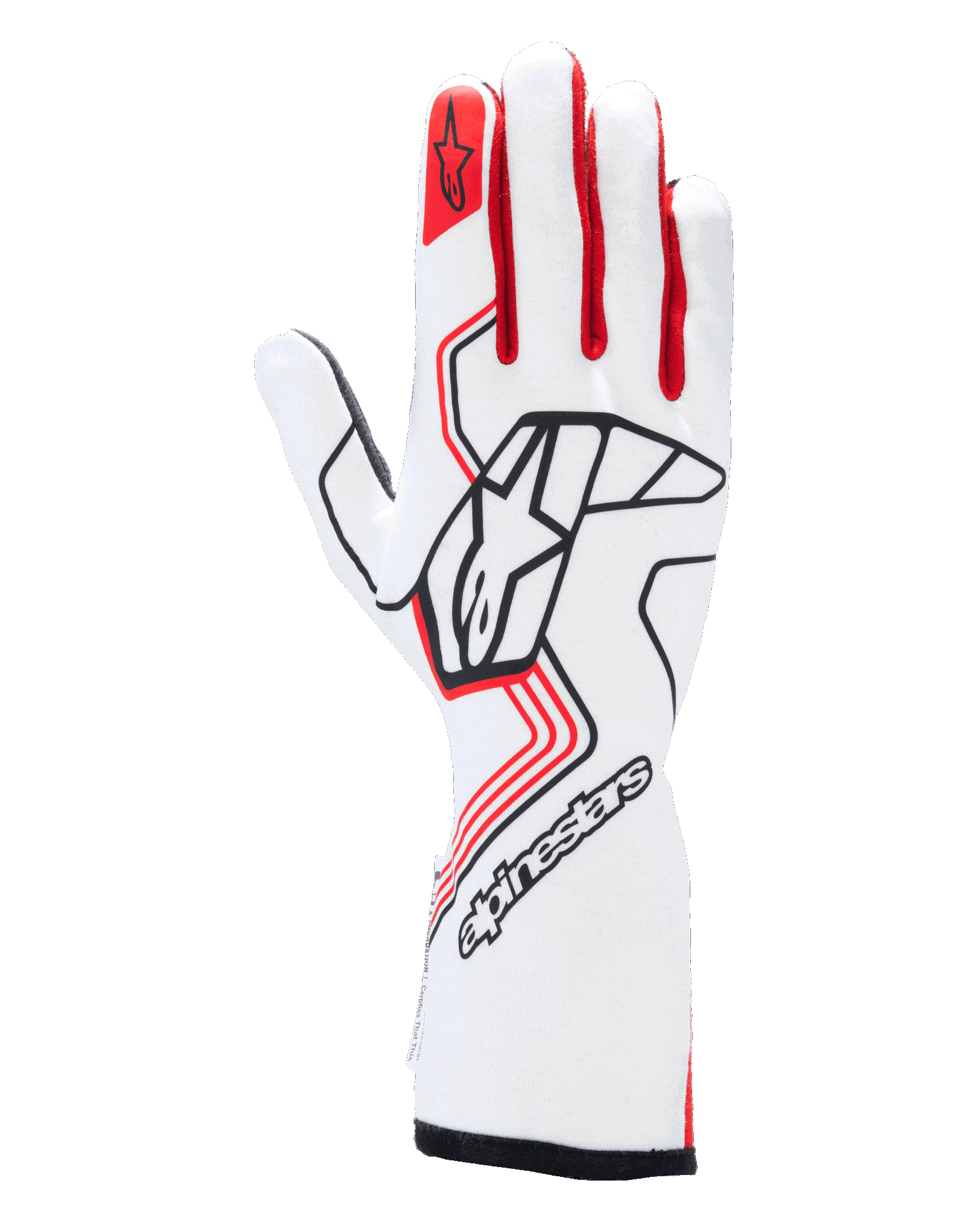 Alpinestars Tech-1 Race V4 Gloves White/Red auto racing gloves – image 1