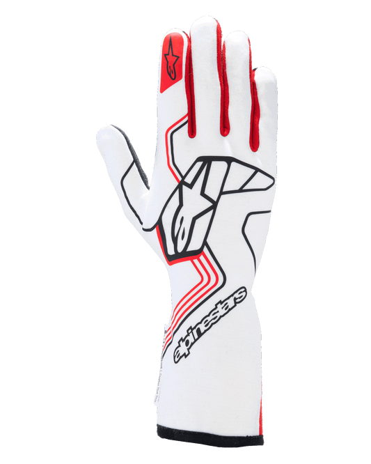 Alpinestars Tech-1 Race V4 Gloves White/Red auto racing gloves – image 1