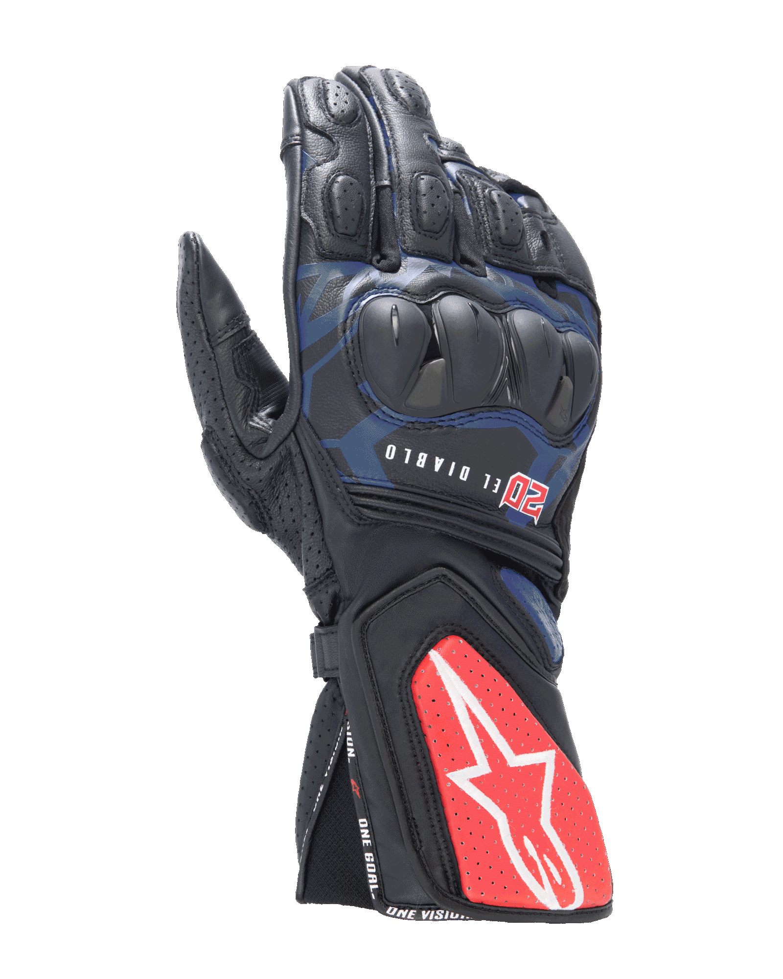 Alpinestars FQ20 SP-8 V3 Monster Gloves Black/Blue/Bright Red/Green motorcycle gloves – image 1