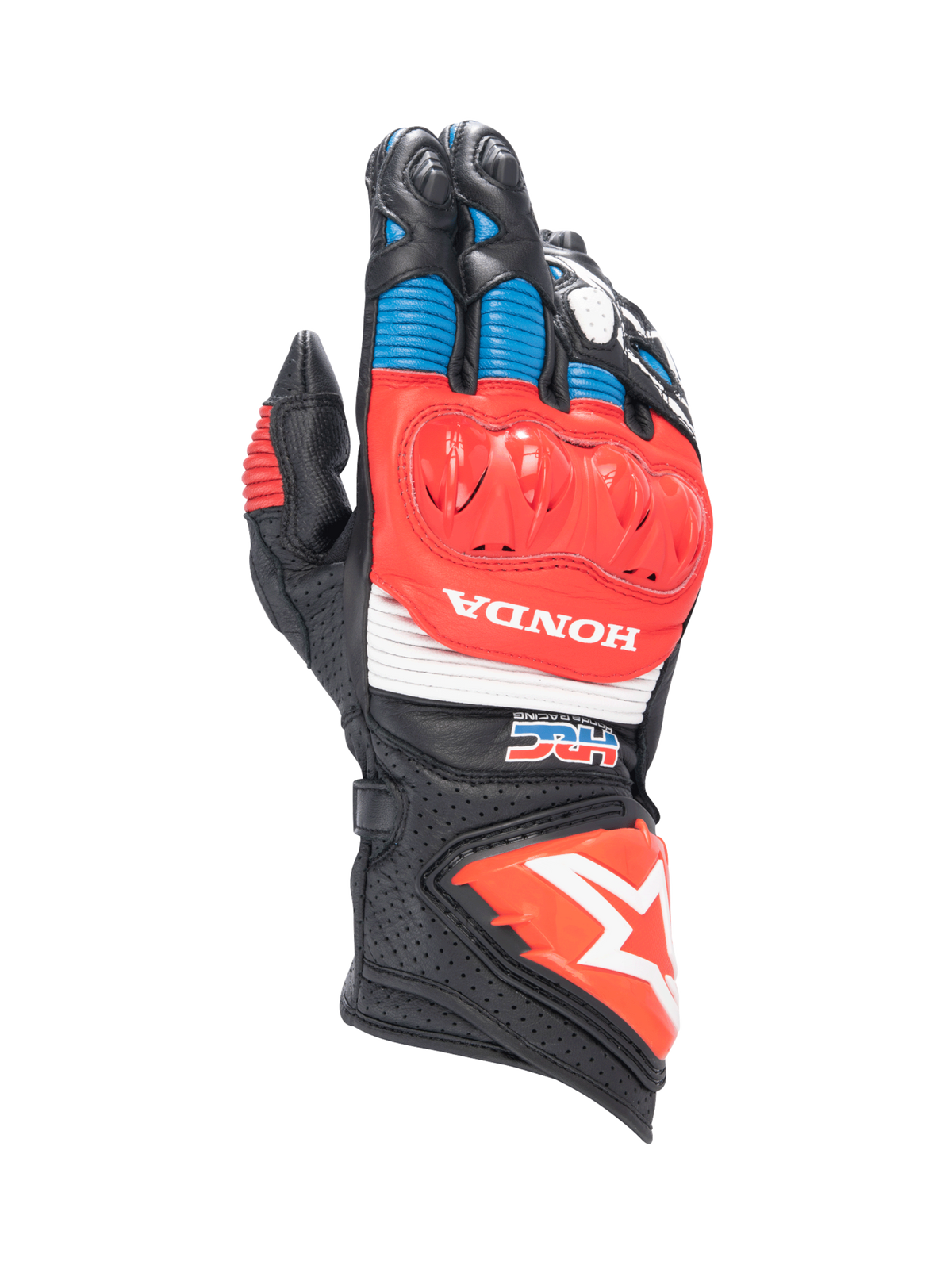 Alpinestars Honda GP Pro R3 Gloves Black/Bright Red/Blue motorcycle gloves – image 1