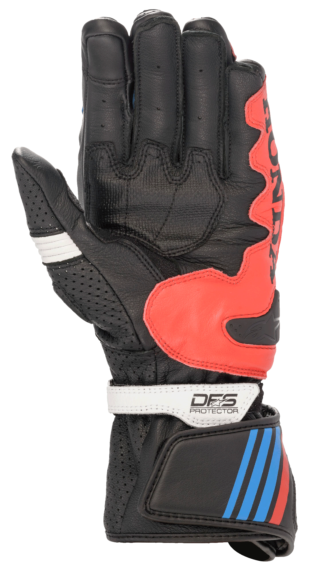 Alpinestars Honda GP Plus R V2 Gloves Black/Bright Red/Blue motorcycle gloves – image 2