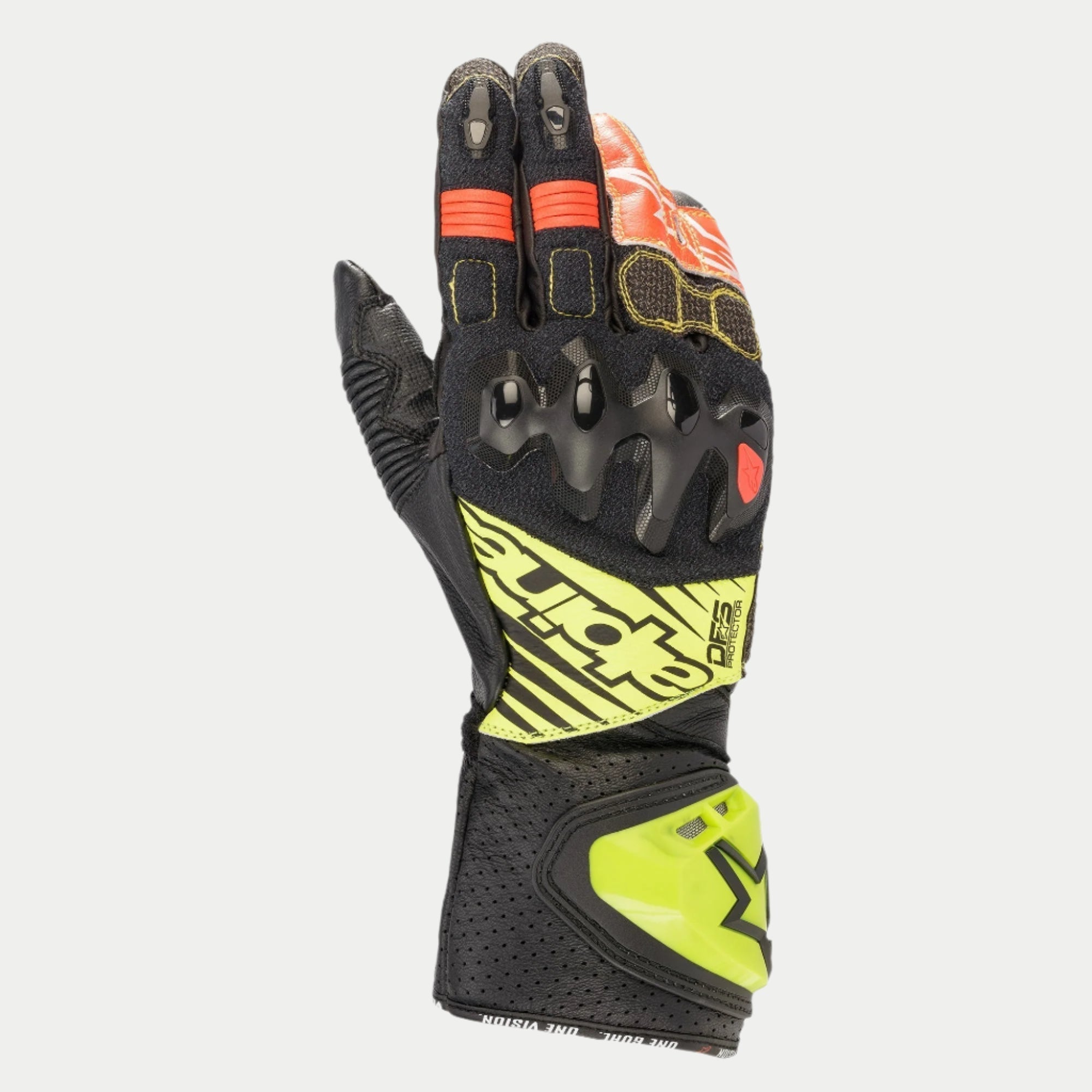 Alpinestars GP Tech V2 S Gloves Black/Yellow Fluo/White/Red Fluo motorcycle gloves – image 1