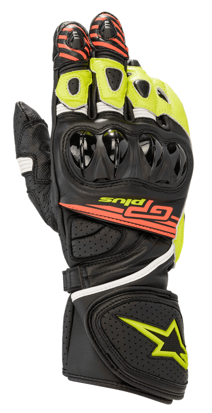 Alpinestars GP Plus R V2 Gloves Black/Yellow Fluorescent/Red Fluorescent motorcycle gloves – image 1