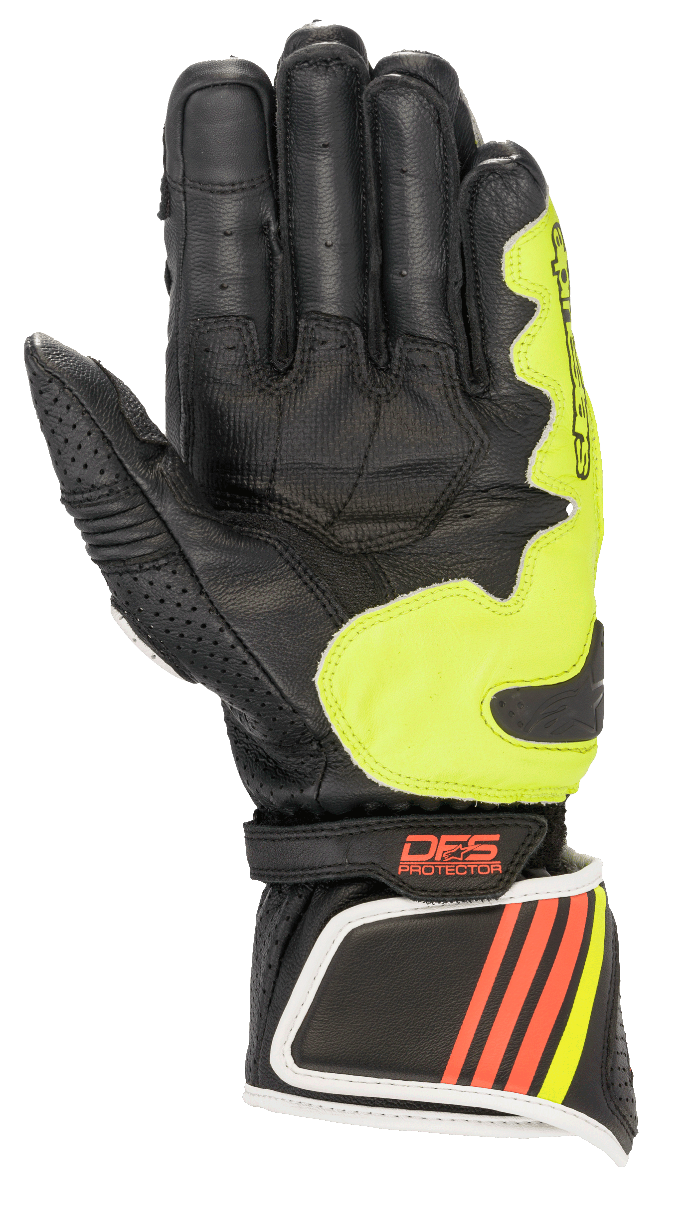 Alpinestars GP Plus R V2 Gloves Metallic Gray/Black/Yellow/Red Fluo motorcycle gloves – image 2